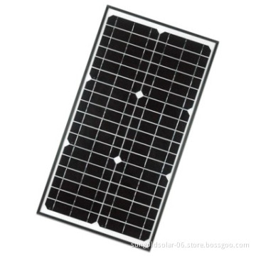 small size 30W18v mono panels solar kit for 12v LED street flash light, laptop, mobile phone